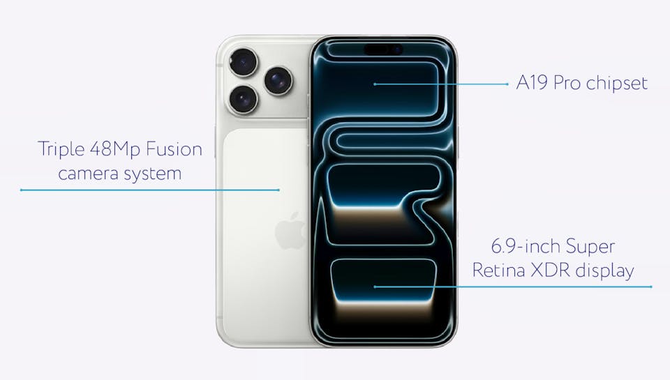 Shots of the iPhone 17 Pro with various stats, all of which are in the text below