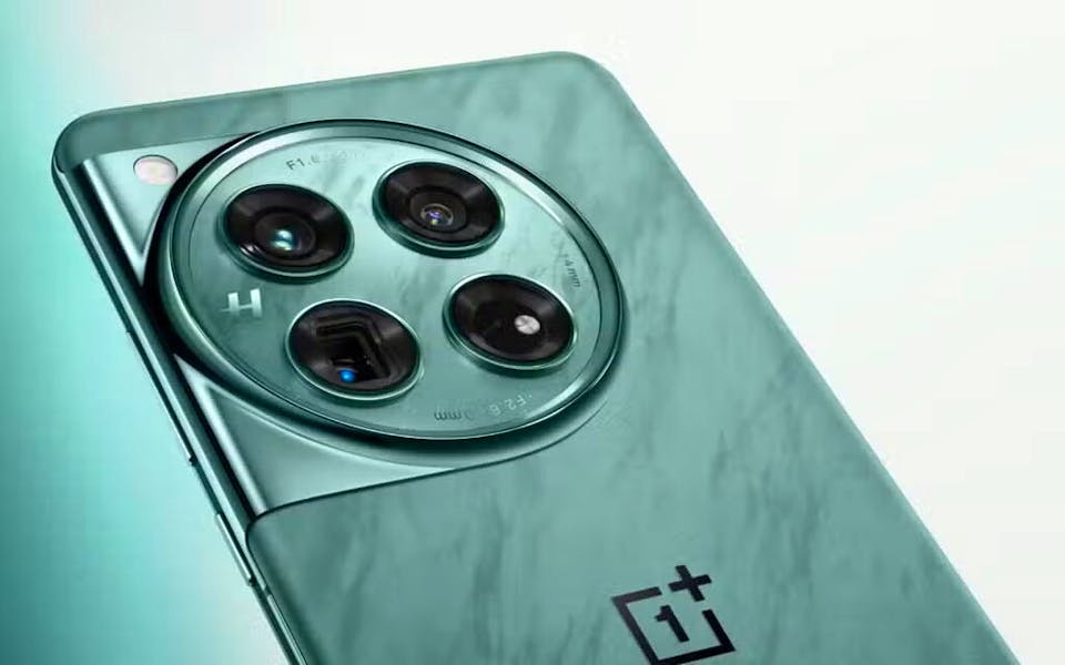 The rear camera and back of the OnePlus 12.